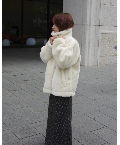 JUMELLE（ジュメロ）の「ムートンボアコート（ムートンコート・レディース・アイボリー/ベージュ・FREE）」の18枚目の写真