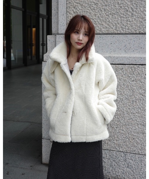 JUMELLE（ジュメロ）の「ムートンボアコート（ムートンコート・レディース・アイボリー/ベージュ・FREE）」の19枚目の写真