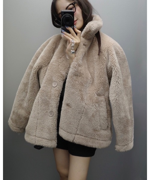 JUMELLE（ジュメロ）の「ムートンボアコート（ムートンコート・レディース・アイボリー/ベージュ・FREE）」の13枚目の写真