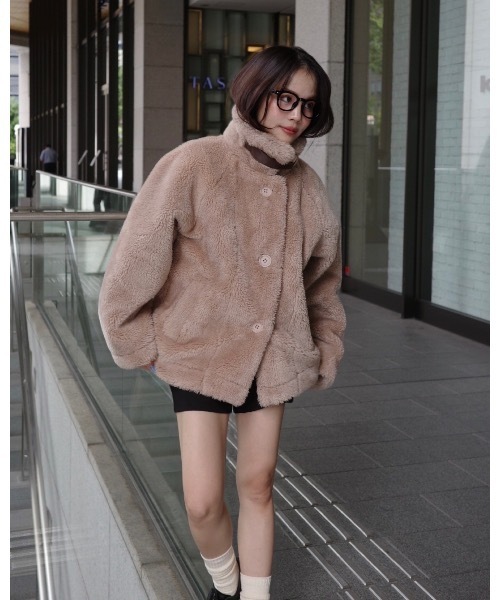 JUMELLE（ジュメロ）の「ムートンボアコート（ムートンコート・レディース・アイボリー/ベージュ・FREE）」の14枚目の写真