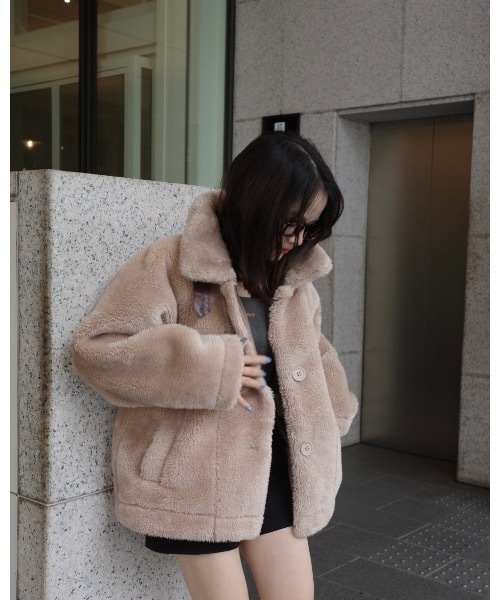 JUMELLE（ジュメロ）の「ムートンボアコート（ムートンコート・レディース・アイボリー/ベージュ・FREE）」の15枚目の写真