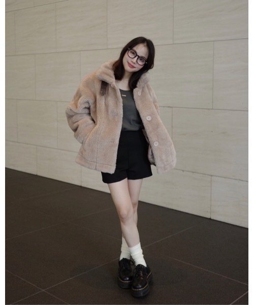 JUMELLE（ジュメロ）の「ムートンボアコート（ムートンコート・レディース・アイボリー/ベージュ・FREE）」の6枚目の写真