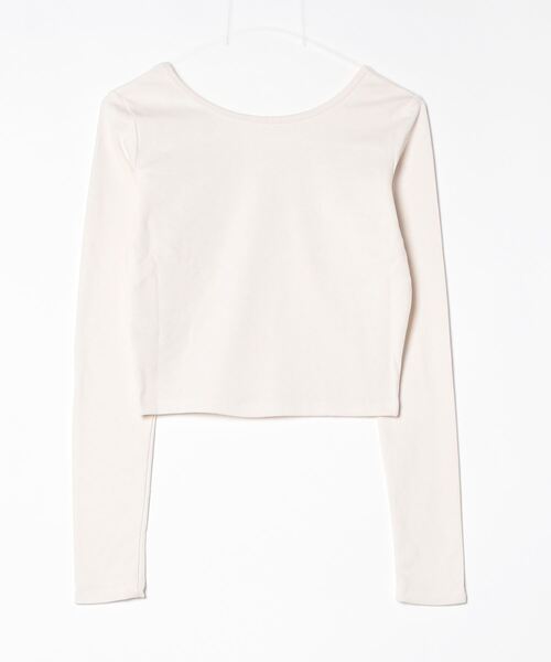 VACANCY(ヴァカンシー)の「ざっくりUネッククロップド丈トップス(Tシャツ/カットソー・レディース・アイボリー/ブラック/ブラウン/チャコールグレー・FREE)」の20枚目の写真