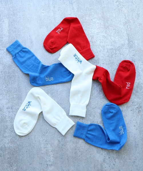 bulle de savon（ビュルデサボン）の「△Basic wool ソックス（ソックス/靴下・レディース・ブルー/ホワイト/レッド・FREE）」の5枚目の写真