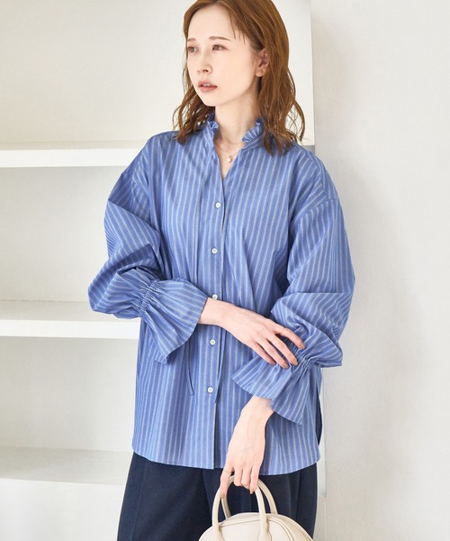 ROPE' PICNIC（ロペピクニック）の「フリルレイヤードシャツ（シャツ/ブラウス・レディース・サックスブルー/ベージュ/ブルー/オフホワイト・FREE）」の3枚目の写真
