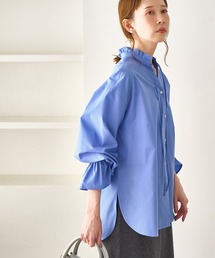 予約商品】シャツ/ブラウス（ブルー・ネイビー/青色系・フリル