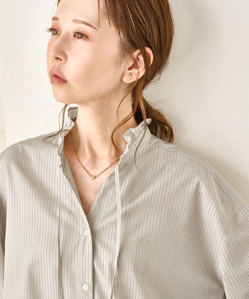 ROPE' PICNIC（ロペピクニック）の「フリルレイヤードシャツ（シャツ/ブラウス・レディース・サックスブルー/ベージュ/ブルー/オフホワイト・FREE）」の17枚目の写真