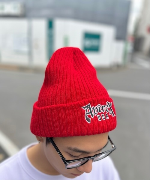 AVIREX（アヴィレックス）の「AVIREX/アヴィレックス / AX EX VARSITY BLOCK FONT KNIT WATCH / 81263200（ニットキャップ/ビーニー・メンズ・グレー/カーキ/ブラック/レッド・FREE）」の4枚目の写真