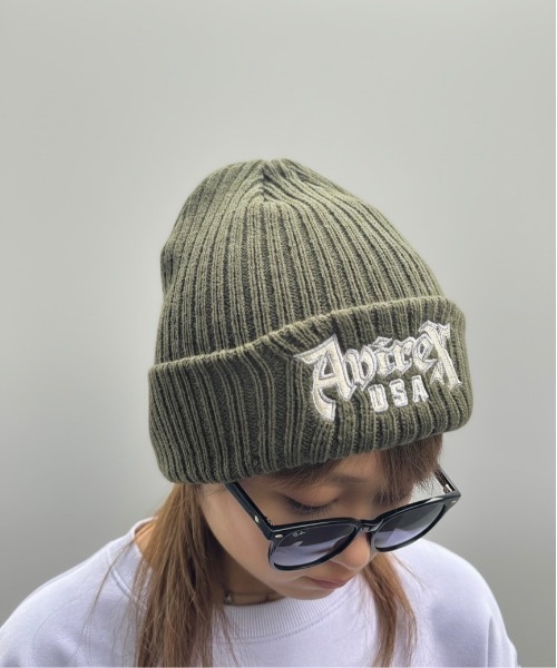 AVIREX（アヴィレックス）の「AVIREX/アヴィレックス / AX EX VARSITY BLOCK FONT KNIT WATCH / 81263200（ニットキャップ/ビーニー・メンズ・グレー/カーキ/ブラック/レッド・FREE）」の3枚目の写真