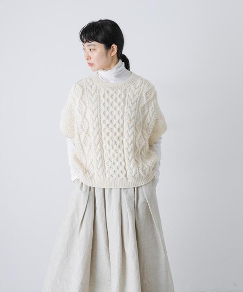 新品 かぐれ ペルーアランワイドベスト12/5まで ペルーアランワイドベスト（ニット/セーター）｜かぐれ（カグレ）の