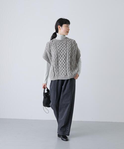 新品 かぐれ ペルーアランワイドベスト12/5まで ペルーアランワイドベスト（ニット/セーター）｜かぐれ（カグレ）の