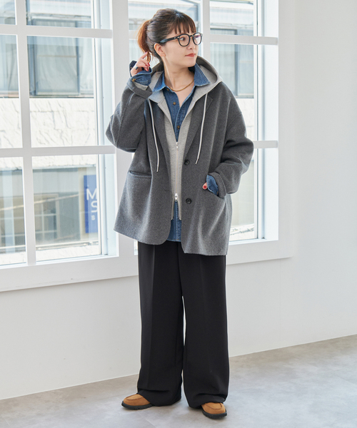 salsation フード付きウェア　XS 　グレー 追加4》ストレッチジップフードパーカー（パーカー）｜Spick