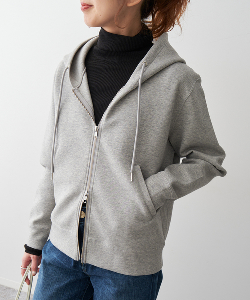 Spick & Span（スピックアンドスパン）の「《追加4》ストレッチジップフードパーカー（パーカー・レディース・チャコールグレー/ライトグレー/ブラウン・FREE）」の11枚目の写真