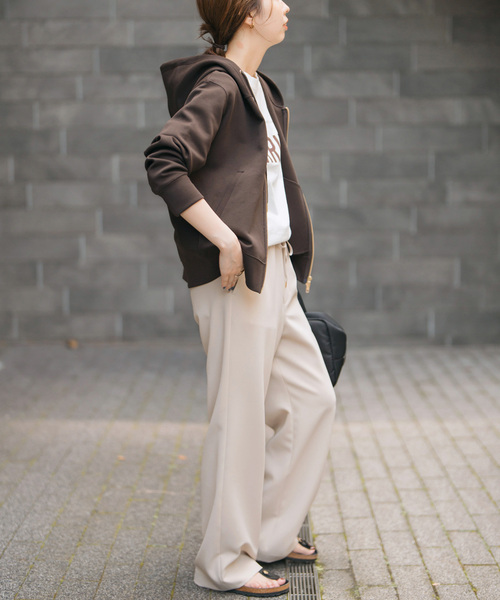 Spick & Span（スピックアンドスパン）の「《追加4》ストレッチジップフードパーカー（パーカー・レディース・チャコールグレー/ライトグレー/ブラウン・FREE）」の18枚目の写真