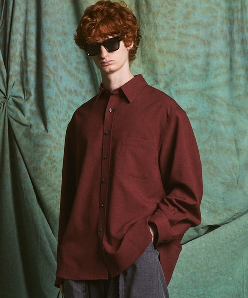 MAISON SPECIAL(メゾンスペシャル)の「《UNISEX》Toro-washer Prime-Over Shirt/トロワッシャープライムオーバーシャツ【MAISON SPECIAL/メゾンスペシャル】(シャツ/ブラウス・メンズ・ブラック/チャコールグレー/ピンク/オフホワイト/ブラウン/コーラルピンク/ラベンダー/パープル/サーモンピンク/ライトグリーン/ブルー/ダークパープル/バーガンディー・0/1/2)」の13枚目の写真