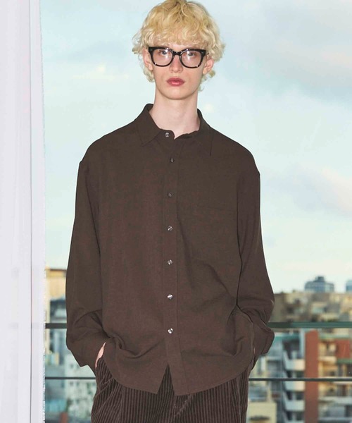 MAISON SPECIAL（メゾンスペシャル）の「《UNISEX》Toro-washer Prime-Over Shirt/トロワッシャープライムオーバーシャツ【MAISON SPECIAL/メゾンスペシャル】（シャツ/ブラウス・メンズ・ブラック/チャコールグレー/ピンク/オフホワイト/ブラウン・0/1/2）」の4枚目の写真