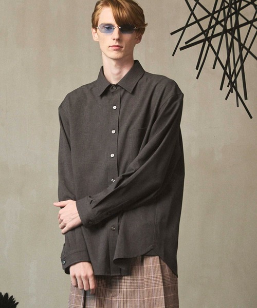 MAISON SPECIAL（メゾンスペシャル）の「《UNISEX》Toro-washer Prime-Over Shirt/トロワッシャープライムオーバーシャツ【MAISON SPECIAL/メゾンスペシャル】（シャツ/ブラウス・メンズ・ブラック/チャコールグレー/ピンク/オフホワイト/ブラウン・0/1/2）」の3枚目の写真