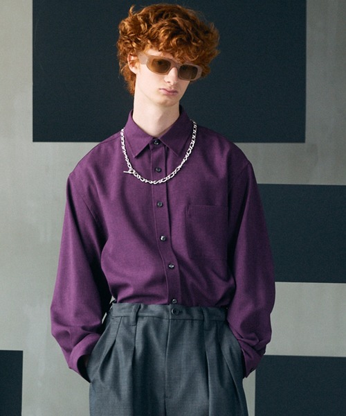 MAISON SPECIAL(メゾンスペシャル)の「《UNISEX》Toro-washer Prime-Over Shirt/トロワッシャープライムオーバーシャツ【MAISON SPECIAL/メゾンスペシャル】(シャツ/ブラウス・メンズ・ブラック/チャコールグレー/ピンク/オフホワイト/ブラウン/コーラルピンク/ラベンダー/パープル/サーモンピンク/ライトグリーン/ブルー/ダークパープル/バーガンディー・0/1/2)」の8枚目の写真