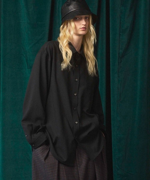 MAISON SPECIAL（メゾンスペシャル）の「《UNISEX》Toro-washer Prime-Over Shirt/トロワッシャープライムオーバーシャツ【MAISON SPECIAL/メゾンスペシャル】（シャツ/ブラウス・メンズ・ブラック/チャコールグレー/ピンク/オフホワイト/ブラウン・0/1/2）」の2枚目の写真