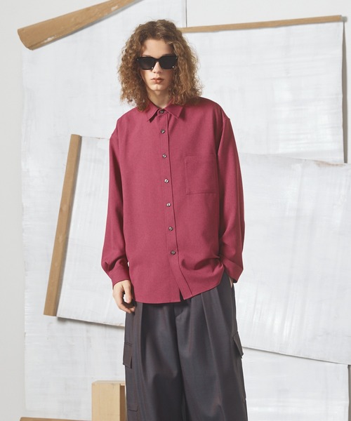 MAISON SPECIAL(メゾンスペシャル)の「《UNISEX》Toro-washer Prime-Over Shirt/トロワッシャープライムオーバーシャツ【MAISON SPECIAL/メゾンスペシャル】(シャツ/ブラウス・メンズ・ブラック/チャコールグレー/ピンク/オフホワイト/ブラウン/コーラルピンク/ラベンダー/パープル/サーモンピンク/ライトグリーン/ブルー/ダークパープル/バーガンディー・0/1/2)」の22枚目の写真
