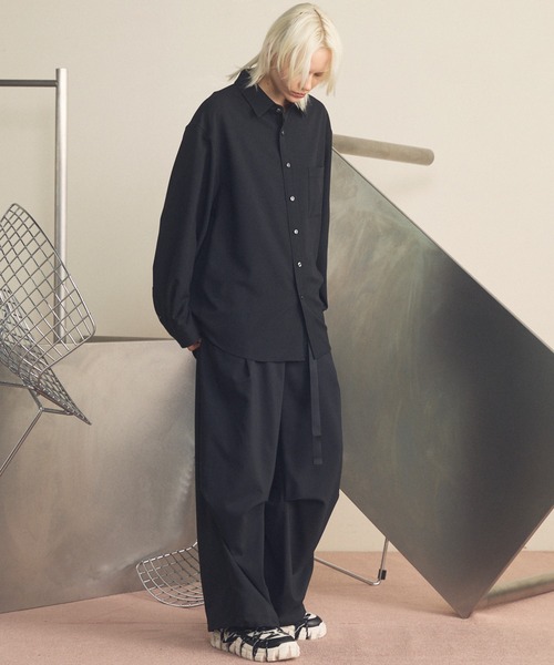 MAISON SPECIAL(メゾンスペシャル)の「《UNISEX》Toro-washer Prime-Over Shirt/トロワッシャープライムオーバーシャツ【MAISON SPECIAL/メゾンスペシャル】(シャツ/ブラウス・メンズ・ブラック/チャコールグレー/ピンク/オフホワイト/ブラウン/コーラルピンク/ラベンダー/パープル/サーモンピンク/ライトグリーン・0/1/2)」の16枚目の写真