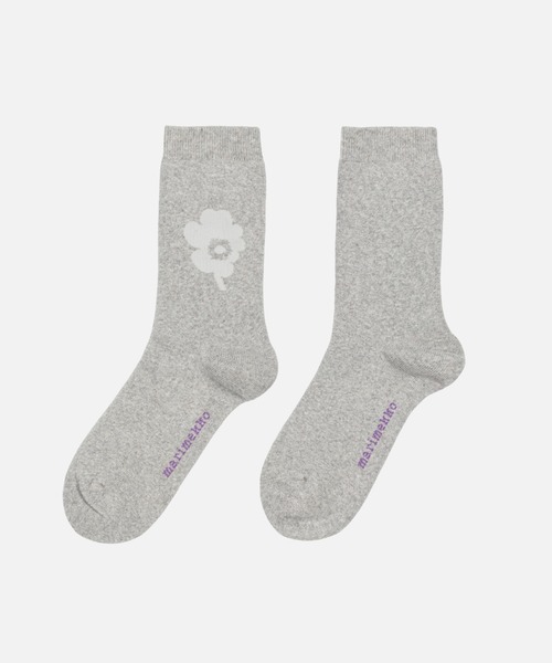 marimekko（マリメッコ）の「【kioski】 Pirtti Unikko /  Socks（ソックス/靴下・レディース・ライトグレー/ライトピンク・34/37/40）」の2枚目の写真
