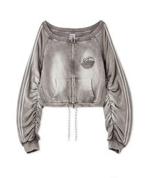 SNIDEL | 【SNIDEL/NUTMEG】オフショルジップロゴプルオーバー(スウェット)