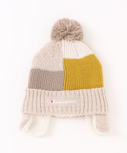 Champion（チャンピオン）の「【CHAMPION/チャンピオン】キッズ リブ耳付きワッチ（ニットキャップ/ビーニー・キッズ・ダークネイビー/ダークブルー/ブルー/グリーン/ベージュ/ネイビー/ブラック・FREE）」の3枚目の写真