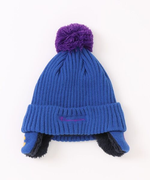 Champion（チャンピオン）の「【CHAMPION/チャンピオン】キッズ リブ耳付きワッチ（ニットキャップ/ビーニー・キッズ・ダークネイビー/ダークブルー/ブルー/グリーン/ベージュ/ネイビー/ブラック・FREE）」の5枚目の写真