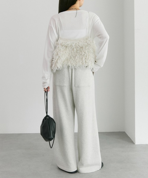 PUAL CE CIN（ピュアルセシン）の「フリンジジャガードニット細紐ビスチェ（ニット/セーター・レディース・チャコールグレー/アイボリー・FREE）」の20枚目の写真