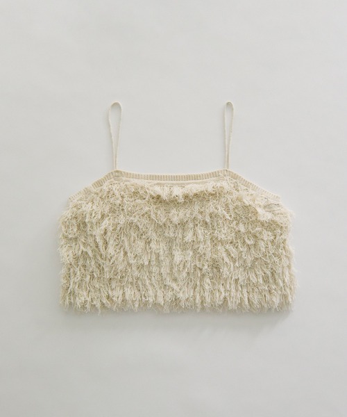 PUAL CE CIN（ピュアルセシン）の「フリンジジャガードニット細紐ビスチェ（ニット/セーター・レディース・チャコールグレー/アイボリー・FREE）」の21枚目の写真