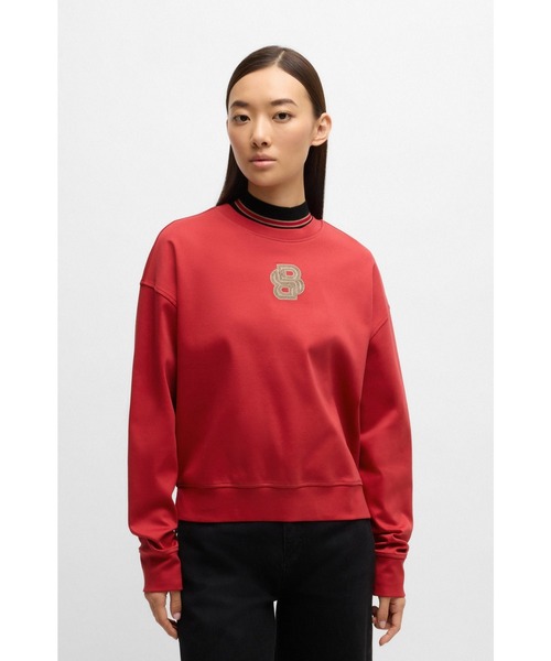 BOSS(ボス)の「BOSS x Creation of the Gods スウェットシャツ Double Bモノグラム(スウェット・レディース・レッド・XS/S/M/L)」の1枚目の写真