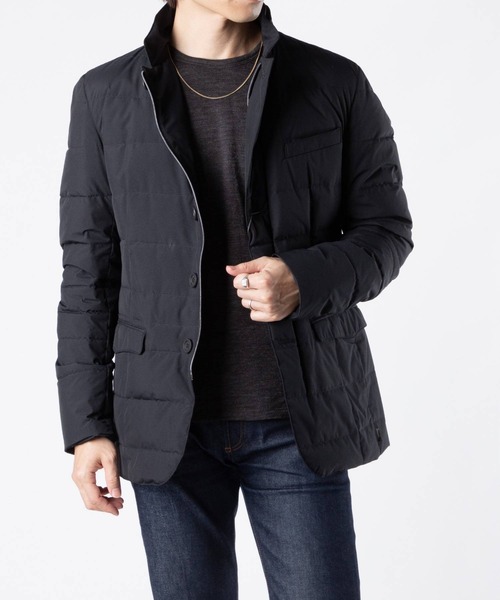 美品 希少50 ヘルノ レジェンド レイヤード ダウンジャケット テーラード 黒 HERNO Laminar GORE-TEX INFINIUM WINDSTOPPER DOWN TAILORED JACKET