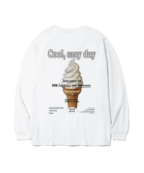 ESCAPEFROM（エスケープフロム）の「クールスウィティプリントロングスリーブ [2カラー]（Tシャツ/カットソー・レディース・ホワイト/ブラウン・MEDIUM/LARGE/SMALL）」の4枚目の写真