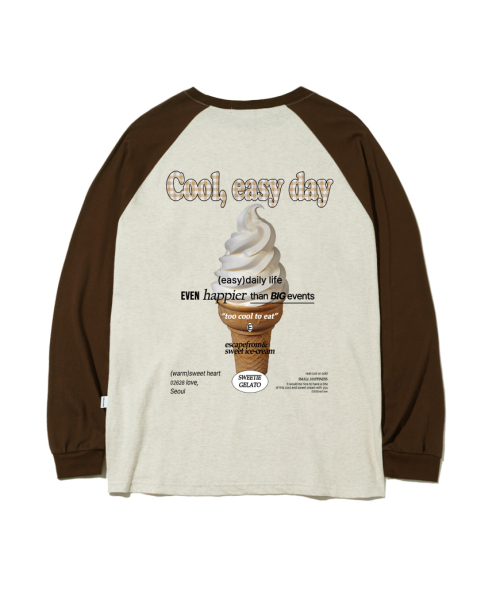 ESCAPEFROM（エスケープフロム）の「クールスウィティプリントロングスリーブ [2カラー]（Tシャツ/カットソー・レディース・ホワイト/ブラウン・MEDIUM/LARGE/SMALL）」の6枚目の写真