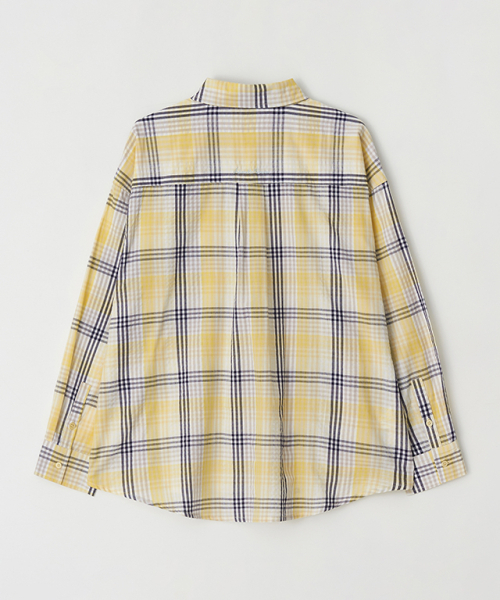 RONRON（ロンロン）の「CHECK STITCH HEART POCKET OVER FIT SHIRT YELLOW（シャツ/ブラウス・レディース・その他・FREE）」の2枚目の写真