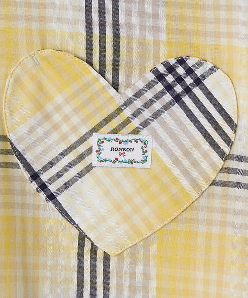 RONRON（ロンロン）の「CHECK STITCH HEART POCKET OVER FIT SHIRT YELLOW（シャツ/ブラウス・レディース・その他・FREE）」の4枚目の写真