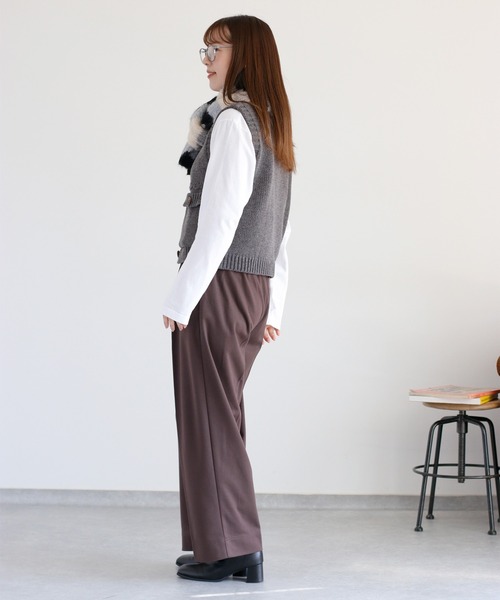 cepo（セポ）の「〈セットアップ対応〉ツイルジャージーイージートラウザー（その他パンツ・レディース・ブラウン/ブラック/オフホワイト・M/S）」の17枚目の写真