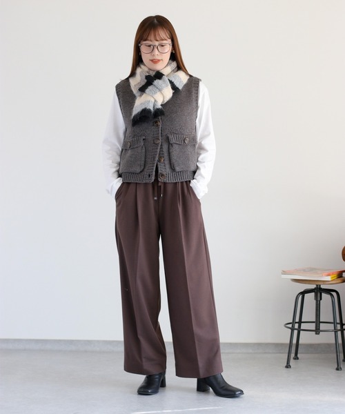 cepo（セポ）の「〈セットアップ対応〉ツイルジャージーイージートラウザー（その他パンツ・レディース・ブラウン/ブラック/オフホワイト・M/S）」の20枚目の写真