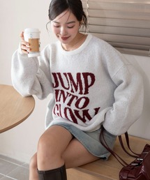 WEGO | WEGO/【25年秋冬新作】フラッフィーグラフィックニットBIGプルオーバー(ニット/セーター)