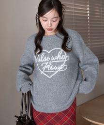 WEGO/フラッフィーグラフィックニットBIGプルオーバー