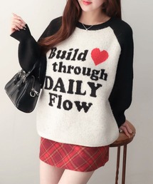 WEGO/フラッフィーグラフィックニットBIGプルオーバー