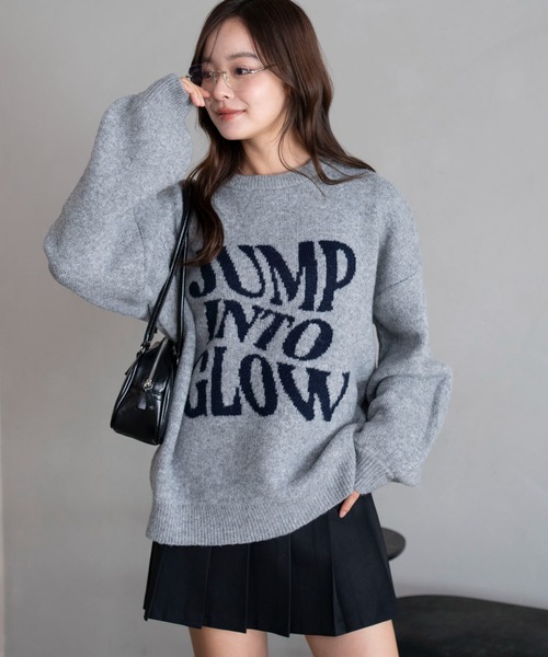 WEGO/【25年秋冬新作】フラッフィーグラフィックニットBIGプルオーバー