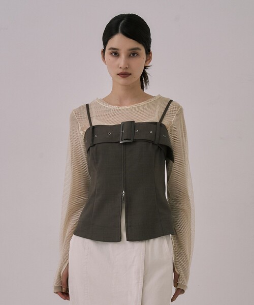 UNITED TOKYO(ユナイテッドトウキョウ)の「Stretch Tailored Bustier(キャミソール・レディース・グレー系その他/ダークブラウン・FREE)」の11枚目の写真