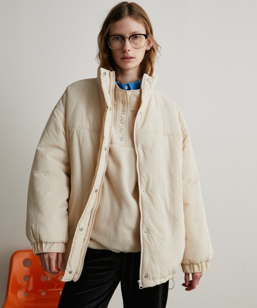 Auntie Rosa Holiday（アンティローザホリデー）の「中綿オーバーサイズコート / ブルゾン（ダウンジャケット/コート・レディース・アイボリー/ブラック/ライトグレー/キャメル・FREE）」の14枚目の写真