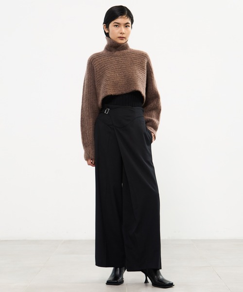 MURRAL(ミューラル)の「【MURRAL/ミューラル】Gurkha asymmetry slacks/グルカアシンメトリースラックス(スラックス・レディース・ブラウン/ブラック・1/2)」の4枚目の写真