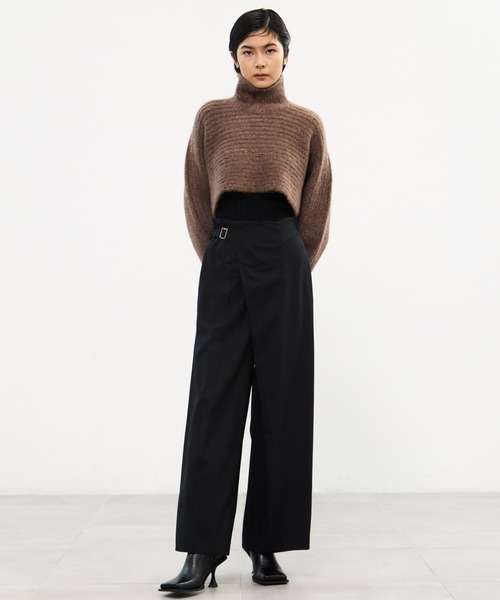 MURRAL(ミューラル)の「【MURRAL/ミューラル】Gurkha asymmetry slacks/グルカアシンメトリースラックス(スラックス・レディース・ブラウン/ブラック・1/2)」の3枚目の写真