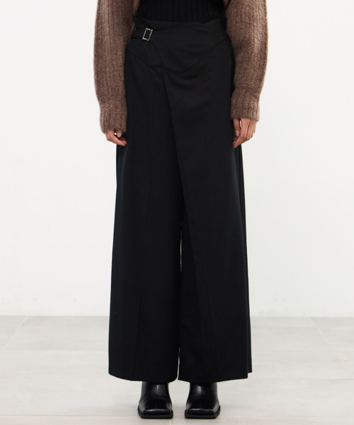 MURRAL(ミューラル)の「【MURRAL/ミューラル】Gurkha asymmetry slacks/グルカアシンメトリースラックス(スラックス・レディース・ブラウン/ブラック・1/2)」の6枚目の写真
