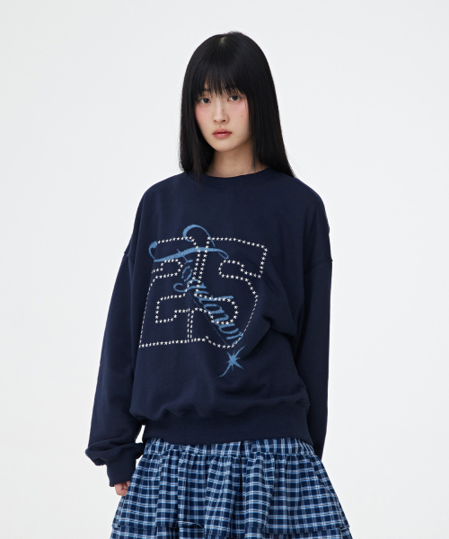 25 Star Stud Sweatshirt (navy)