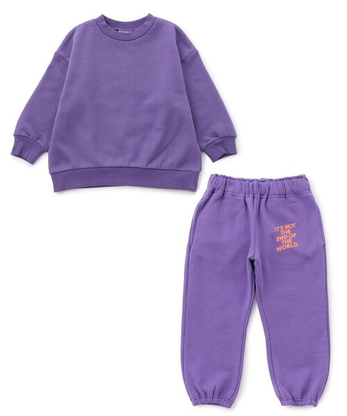 BREEZE（ブリーズ）の「【WEB限定/あったか】裏起毛ロゴスウェット セットアップ_ジュニア対応（スウェット・キッズ・チャコール/ベージュ/パープル/ピンク・130/120/110/90/100/160/140/150）」の3枚目の写真